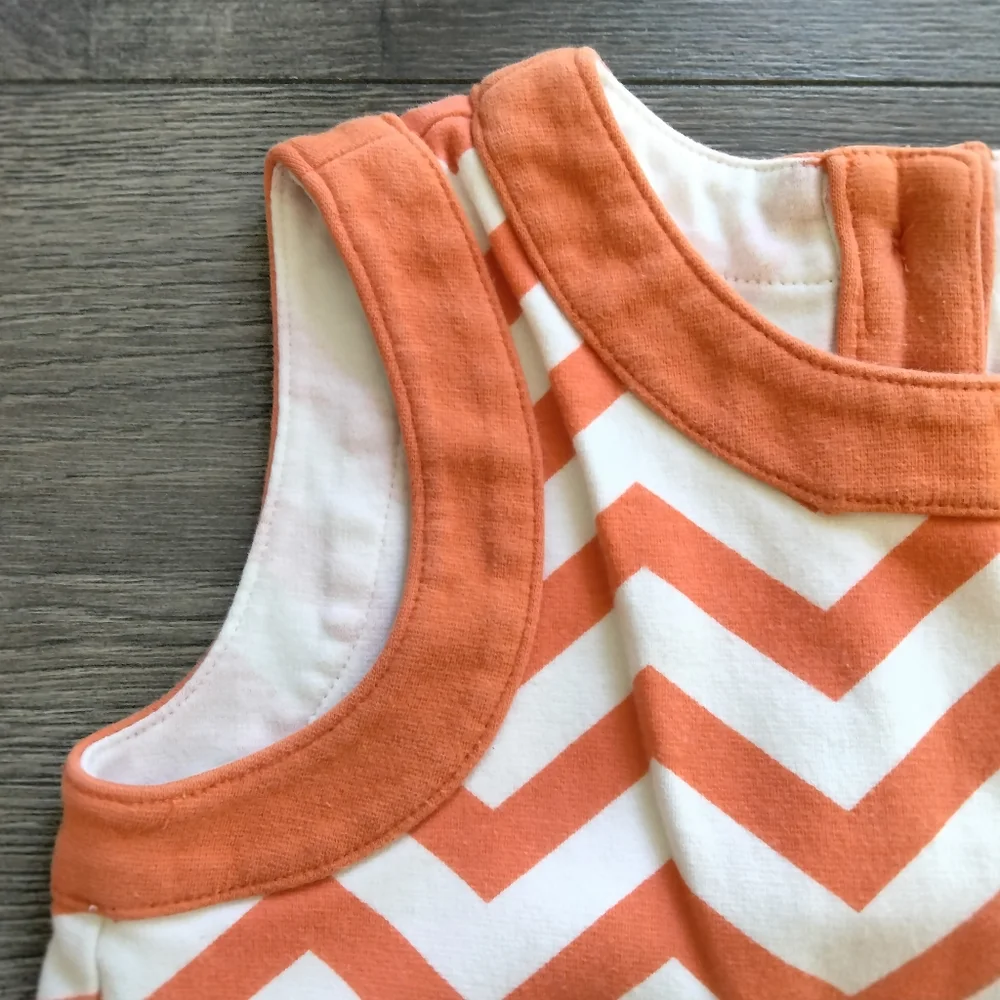Baby Gap Orange White Chevron Print Sleeveless Girl's Dress Size 4T - 2009